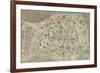 Monuments of Paris Map-Wild Apple Portfolio-Framed Premium Giclee Print