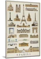 Monuments Of Paris-null-Mounted Poster