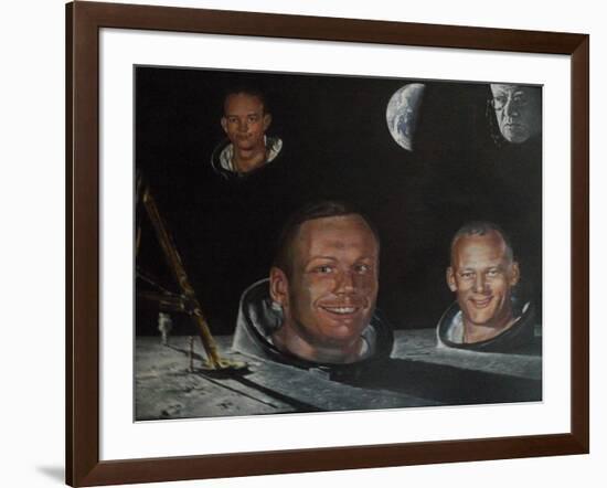 Monuments on the Moon (Painting)-Kevin Parrish-Framed Giclee Print