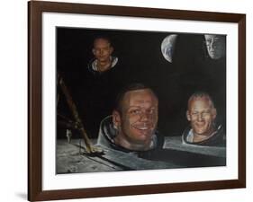 Monuments on the Moon (Painting)-Kevin Parrish-Framed Giclee Print