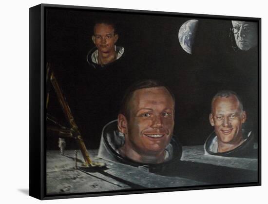 Monuments on the Moon (Painting)-Kevin Parrish-Framed Stretched Canvas