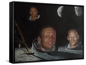 Monuments on the Moon (Painting)-Kevin Parrish-Framed Stretched Canvas