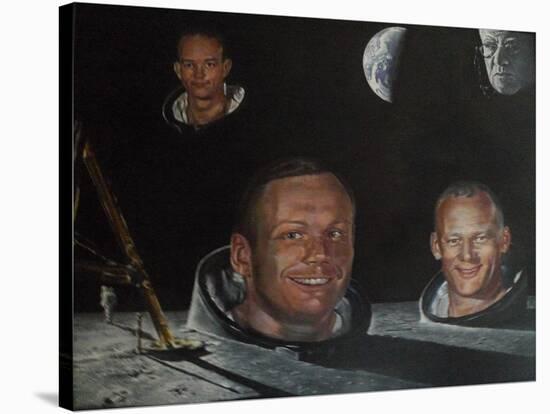 Monuments on the Moon (Painting)-Kevin Parrish-Stretched Canvas