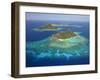 Monuriki Island and Coral Reef, Mamanuca Islands, Fiji-David Wall-Framed Premium Photographic Print