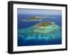 Monuriki Island and Coral Reef, Mamanuca Islands, Fiji-David Wall-Framed Photographic Print