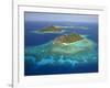 Monuriki Island and Coral Reef, Mamanuca Islands, Fiji-David Wall-Framed Photographic Print