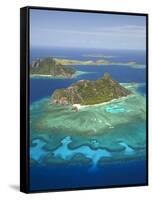 Monuriki Island and Coral Reef, Mamanuca Islands, Fiji-David Wall-Framed Stretched Canvas