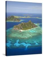 Monuriki Island and Coral Reef, Mamanuca Islands, Fiji-David Wall-Stretched Canvas