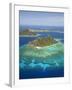 Monuriki Island and Coral Reef, Mamanuca Islands, Fiji-David Wall-Framed Premium Photographic Print