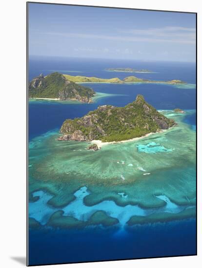 Monuriki Island and Coral Reef, Mamanuca Islands, Fiji-David Wall-Mounted Premium Photographic Print