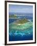 Monuriki Island and Coral Reef, Mamanuca Islands, Fiji-David Wall-Framed Premium Photographic Print