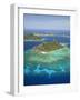 Monuriki Island and Coral Reef, Mamanuca Islands, Fiji-David Wall-Framed Photographic Print