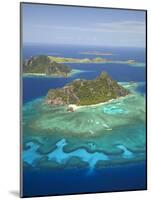 Monuriki Island and Coral Reef, Mamanuca Islands, Fiji-David Wall-Mounted Photographic Print