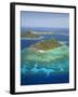 Monuriki Island and Coral Reef, Mamanuca Islands, Fiji-David Wall-Framed Photographic Print