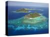 Monuriki Island and Coral Reef, Mamanuca Islands, Fiji-David Wall-Stretched Canvas