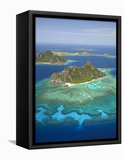 Monuriki Island and Coral Reef, Mamanuca Islands, Fiji-David Wall-Framed Stretched Canvas