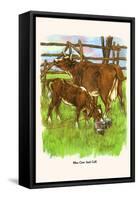 Moo Cow and Calf-Bird & Haumann-Framed Stretched Canvas