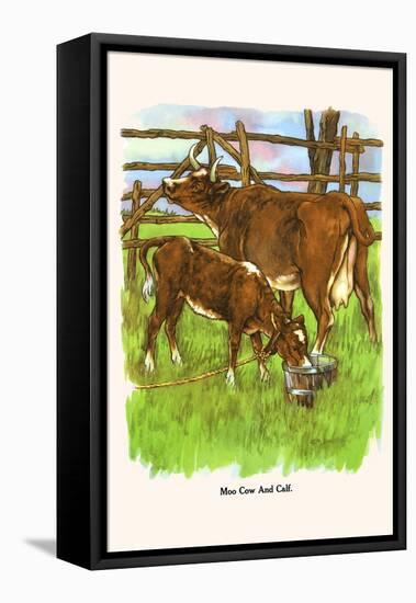 Moo Cow and Calf-Bird & Haumann-Framed Stretched Canvas