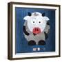 Moo The Cow-Design Turnpike-Framed Giclee Print