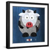 Moo The Cow-Design Turnpike-Framed Giclee Print