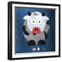 Moo The Cow-Design Turnpike-Framed Giclee Print