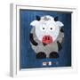 Moo The Cow-Design Turnpike-Framed Giclee Print