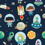 Kids Space Seamless Pattern.-moobeer-Laminated Art Print