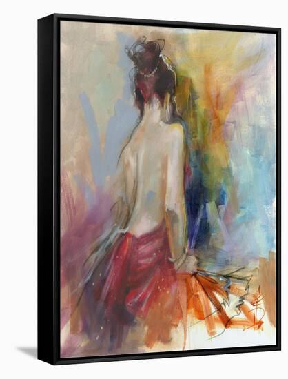 Mood Alizarine II-Anne Farrall Doyle-Framed Stretched Canvas