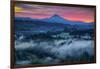 Mood and Sunrise Fire at Mount Hood, Sandy, Oregon, Portland-Vincent James-Framed Photographic Print