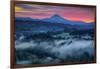 Mood and Sunrise Fire at Mount Hood, Sandy, Oregon, Portland-Vincent James-Framed Photographic Print