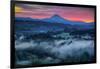 Mood and Sunrise Fire at Mount Hood, Sandy, Oregon, Portland-Vincent James-Framed Photographic Print