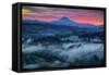 Mood and Sunrise Fire at Mount Hood, Sandy, Oregon, Portland-Vincent James-Framed Stretched Canvas