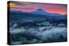 Mood and Sunrise Fire at Mount Hood, Sandy, Oregon, Portland-Vincent James-Stretched Canvas