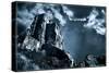 Moods of Corfe Castle!-Adrian Campfield-Stretched Canvas