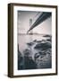 Moody Black and White Cityscape at San Francisco Bay-Vincent James-Framed Photographic Print