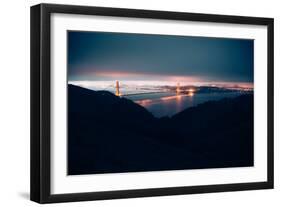 Moody Blue Morning and Golden Gate, San Francisco-Vincent James-Framed Photographic Print