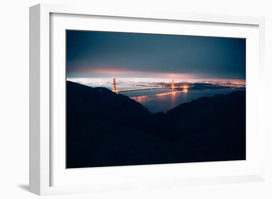 Moody Blue Morning and Golden Gate, San Francisco-Vincent James-Framed Photographic Print