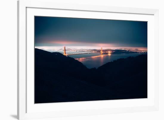 Moody Blue Morning and Golden Gate, San Francisco-Vincent James-Framed Photographic Print