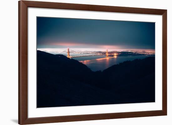 Moody Blue Morning and Golden Gate, San Francisco-Vincent James-Framed Photographic Print