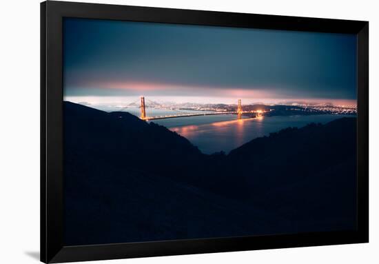 Moody Blue Morning and Golden Gate, San Francisco-Vincent James-Framed Photographic Print