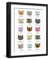 Moody Cats-Elizabeth Caldwell-Framed Giclee Print