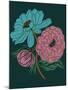 Moody floral - Teal-Tara Reed-Mounted Art Print