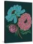 Moody floral - Teal-Tara Reed-Stretched Canvas