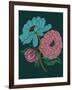 Moody floral - Teal-Tara Reed-Framed Art Print