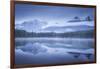 Moody misty morning at Herbert Lake in the Canadian Rockies, Banff National Park-Adam Burton-Framed Photographic Print