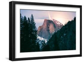 Moody Moonlight at Half Dome, Yosemite National Park, Hiking Outdoors-Vincent James-Framed Photographic Print