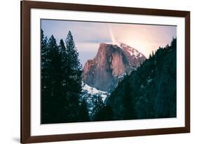 Moody Moonlight at Half Dome, Yosemite National Park, Hiking Outdoors-Vincent James-Framed Photographic Print