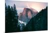 Moody Moonlight at Half Dome, Yosemite National Park, Hiking Outdoors-Vincent James-Mounted Photographic Print