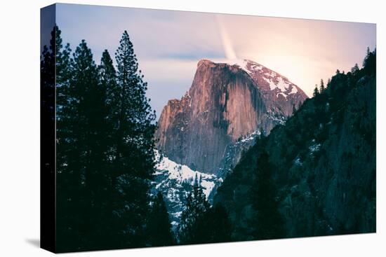 Moody Moonlight at Half Dome, Yosemite National Park, Hiking Outdoors-Vincent James-Stretched Canvas