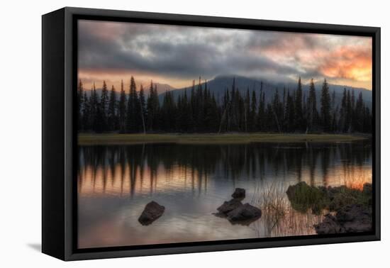 Moody Morning Sky at Sparks Lake, Central Oregon-Vincent James-Framed Stretched Canvas